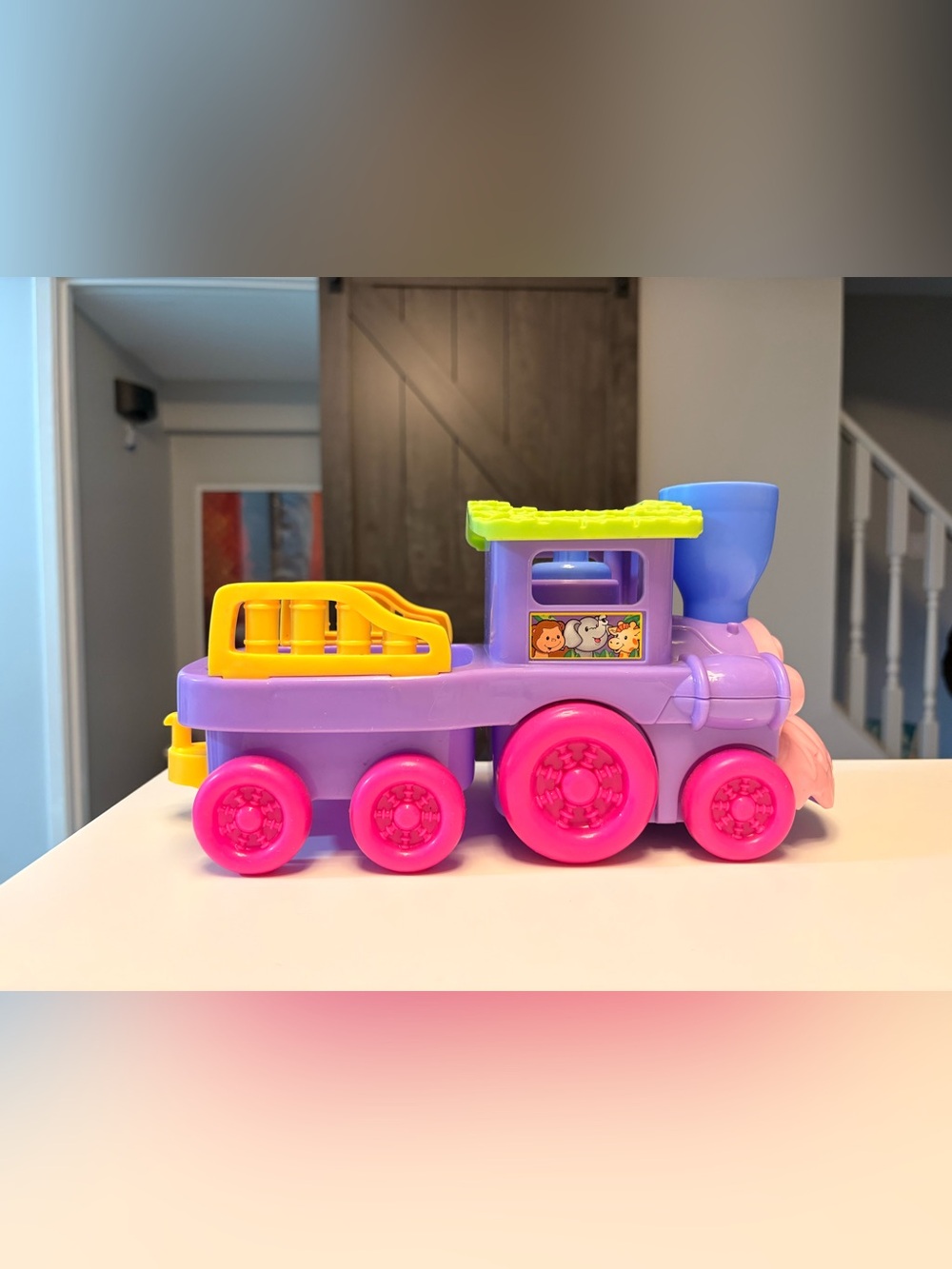 2011 Fisher-Price Little People Purple Animal Zoo Train with Pink Wheels HTF
